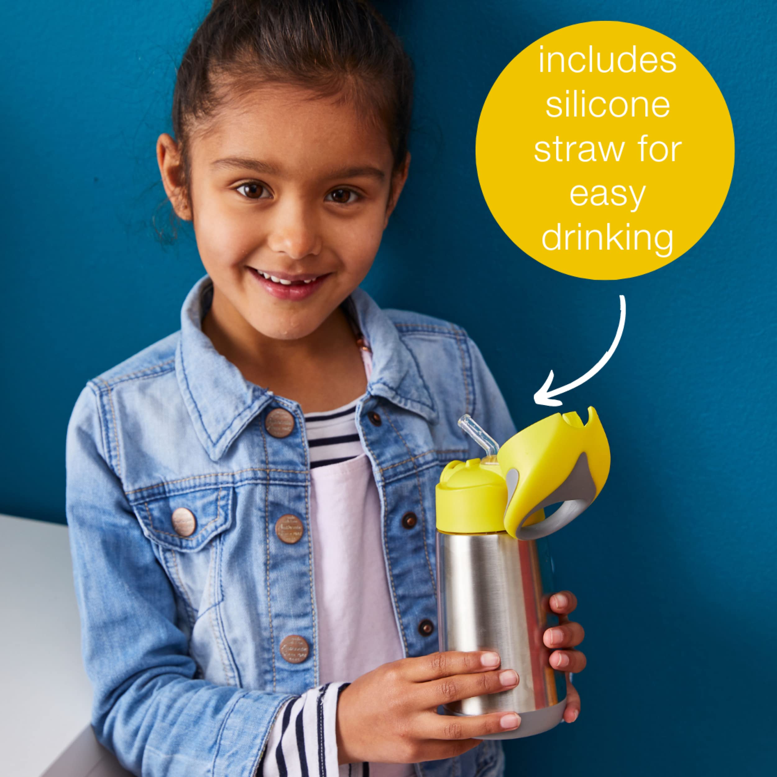 B.Box 12 Oz Insulated Water Bottle: Keeps Drinks Cold Up To 8 Hours, Warm Up To 6 Hours. Double Wall Stainless Steel Kids Water